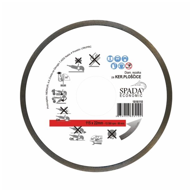 DIAMANTNA REZALNA PLOŠČA MQ 115X22 MM ZA KERAMIKO ECONOMIC
