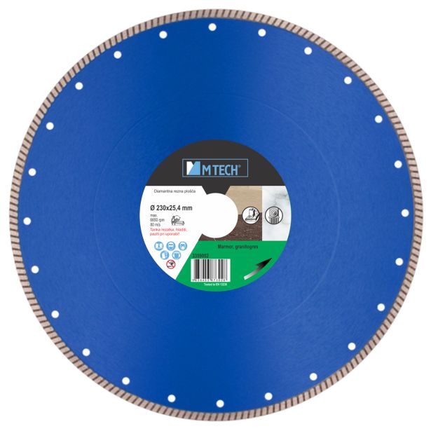 DIAMANTNA REZALNA PLOŠČA MTECH 230X25.4X7 MM EXTRA TANKA GRANITOGRES, MARMOR