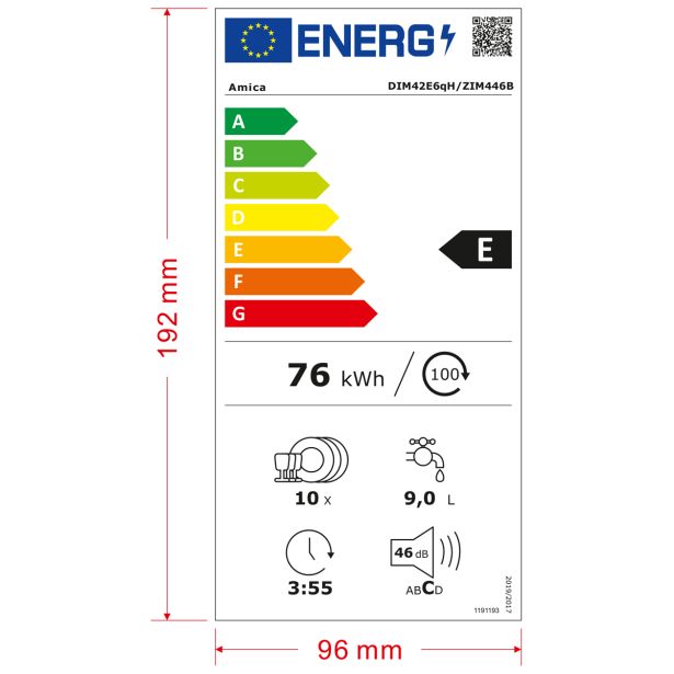 VGRADNI POMIVALNI STROJ AMICA DIM42E6QH