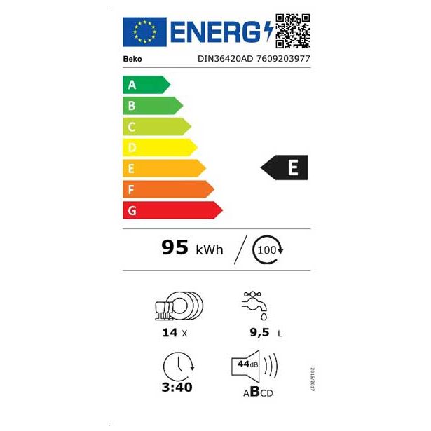VGRADNI POMIVALNI STROJ BEKO DIN36420AD