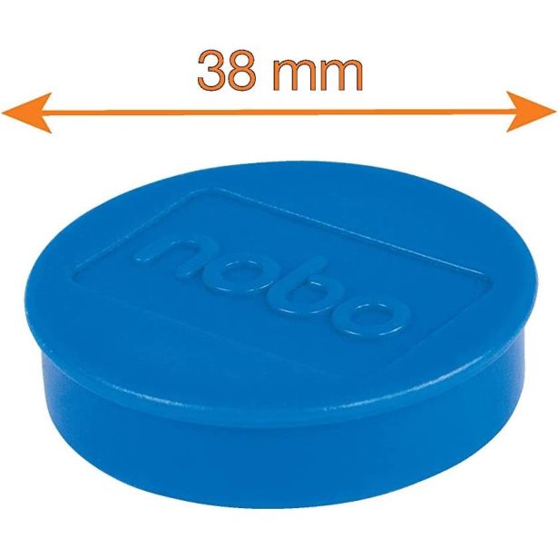DODATEK ZA MAGNETNO TABLO NOBO MAGNETKI 38 MM 1/10 MOČNI MODRI 191530638