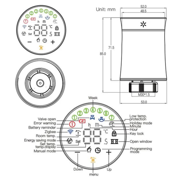 DODATEK ZA PAMETNI DOM MOES PAMETNI RADIATORSKI TERMOSTAT ZTRV-BY-100