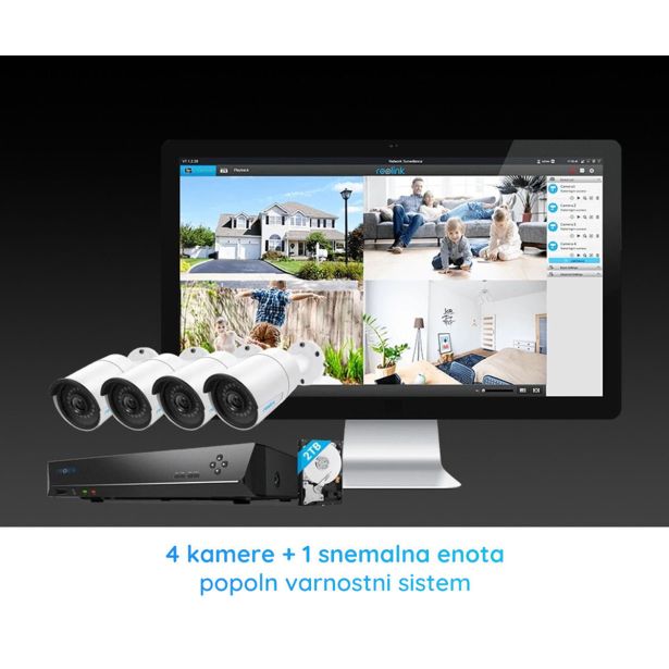 DODATEK ZA PAMETNI DOM REOLINK NVS8-5MB4 VARNOSTNI KOMPLET ČRNA
