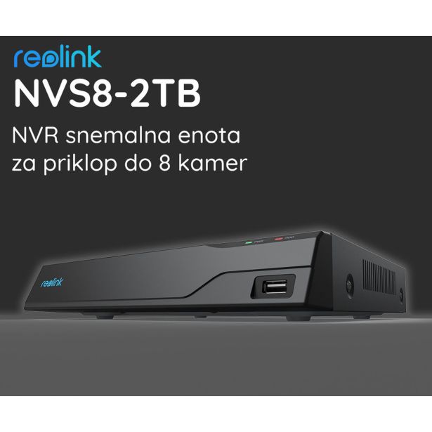 DODATEK ZA PAMETNI DOM REOLINK NVS8 SNEMALNA ENOTA ČRNA