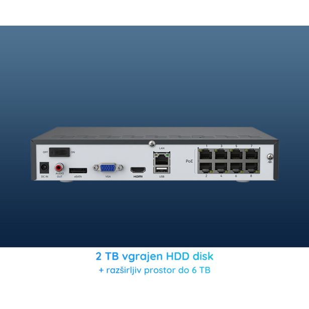 DODATEK ZA PAMETNI DOM REOLINK NVS8 SNEMALNA ENOTA ČRNA