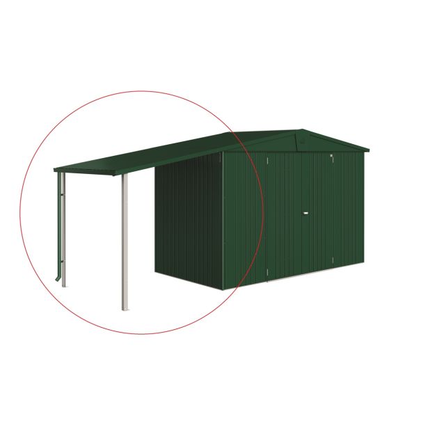 DODATKI ZA KOVINSKE HIŠKE BIOHORT 150X156 CM STRANSKA STREHA ZA EUROPA V 2/3/4A TEMNO ZELENA