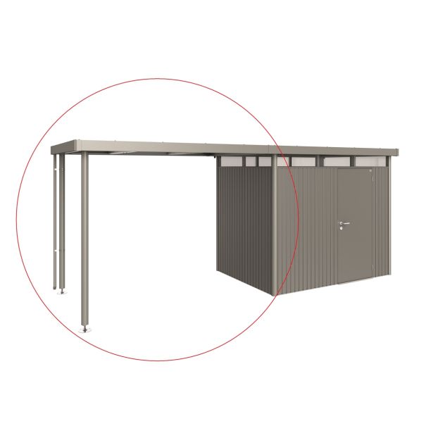 DODATKI ZA KOVINSKE HIŠKE BIOHORT STRANSKI NADSTREŠEK HIGHLINE H2 PEŠČENO SIVA