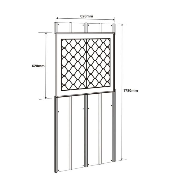 DODATKI ZA KOVINSKE HIŠKE GLOBEL KOMPLET OKEN 1 ANTRACIT 62 X 62 X 178 CM (WSPE)