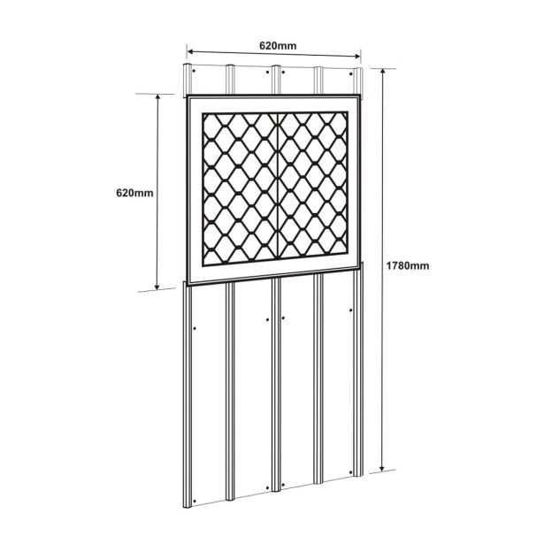 DODATKI ZA KOVINSKE HIŠKE GLOBEL KOMPLET OKEN 1 SREBRNA 62 X 62 X 178 CM (WSPF)