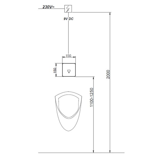 DODATNA OPREMA ZA PIPE UNITAS PODOMETNI SENZOR ZA PISOAR 230V