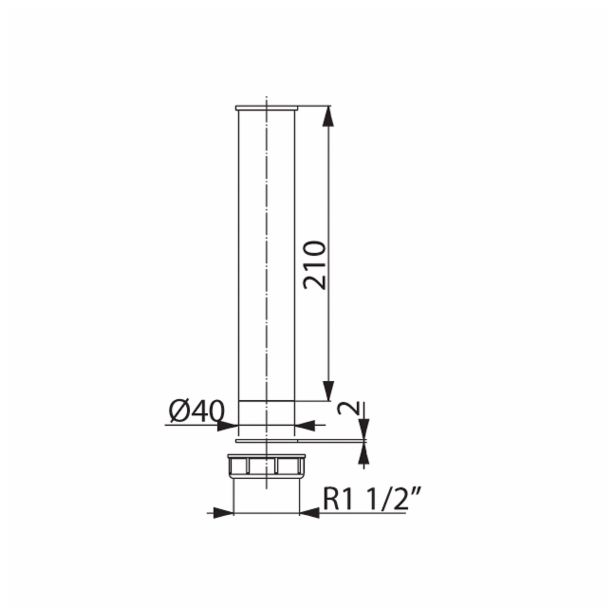 DODATNI DEL ZA VODOVOD LIV CEV PVC FI 40 Z ROBOM Z MATICO IN TESNILOM