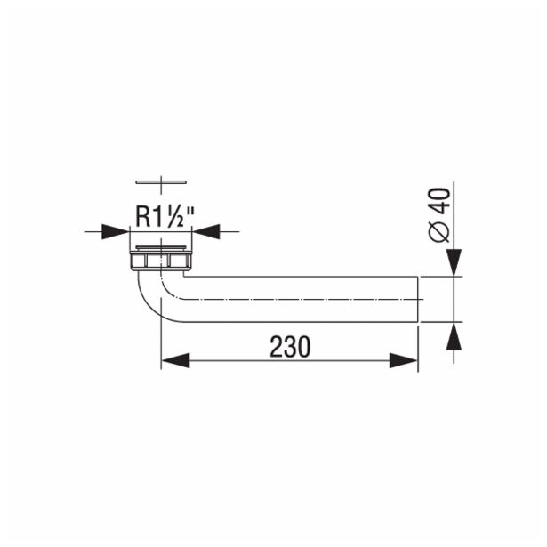 DODATNI DEL ZA VODOVOD LIV KOLENO PVC FI 40 Z ROBOM Z MATICO IN TESNILOM