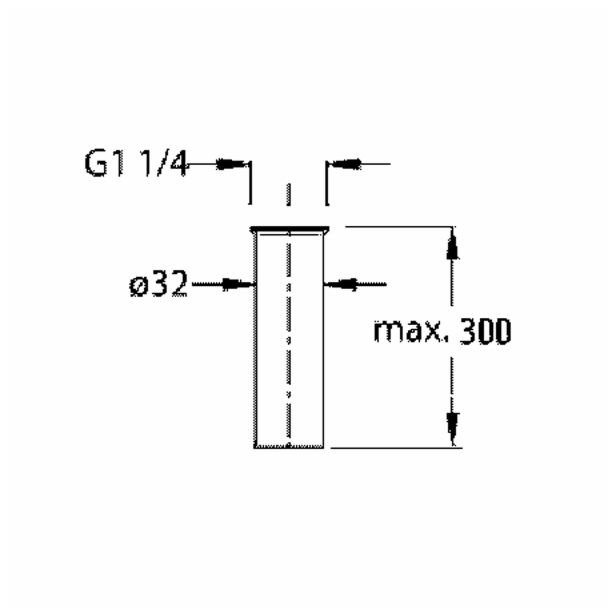 DODATNI DEL ZA VODOVOD UNITAS CEV ODTOČNA 32X300 DALJŠA