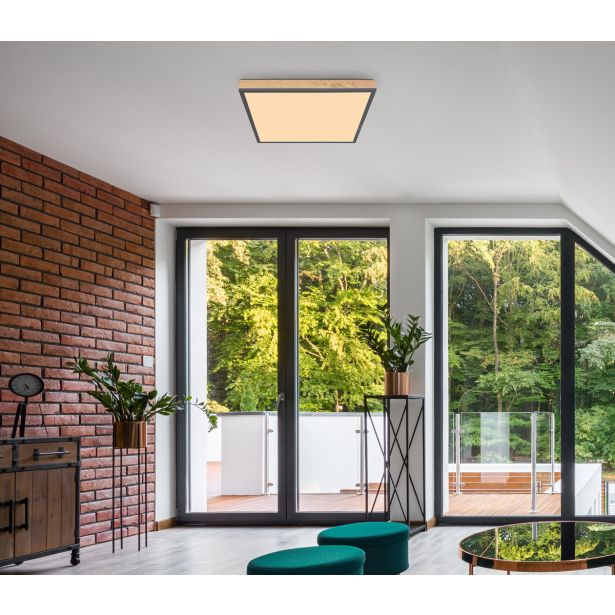 NADGRADNA STROP. SVETILKA DORO 36W ČRNA / LES WW KVADRATNA V.