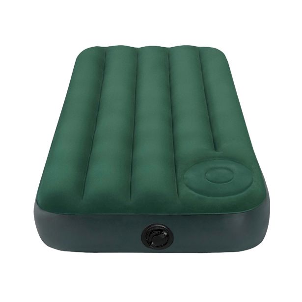 NAPIHLJIVA BLAZINA INTEX DOWNY 191X76X22 ZELENA, Z VGRAJENO NOŽNO TLAČILKO