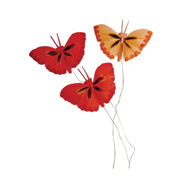 DROBNI ART.ZA USTVARJANJE RAYHER METULJ IZ PERJA RDEČI 2X4 CM 6 KOS