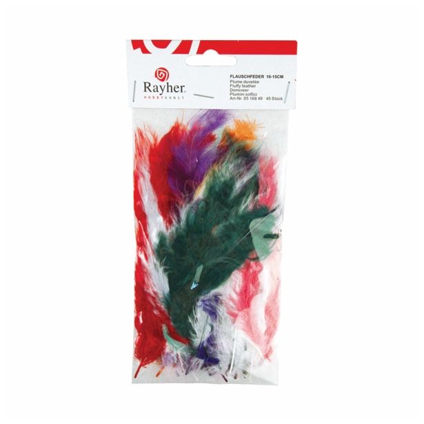 DROBNI ART.ZA USTVARJANJE RAYHER PERJE PUHASTO, MEŠANO 10-15 CM, 15 KOM.