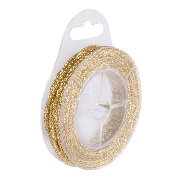 DROBNI ART.ZA USTVARJANJE RAYHER TRAK Z BLEŠČICAMI ZLATI 2.5 MM 5 M