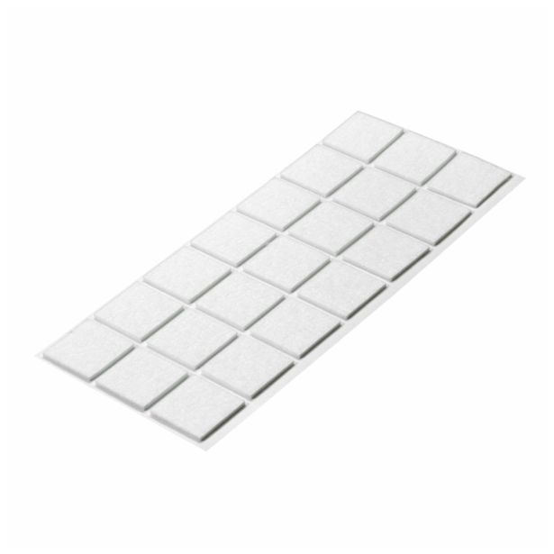 DRSNIK HETTICH DIY,SAMOLEPLJIV  30X30X2 MM, BEL SINTETIČNI FILC, V ZAVOJU JE 21 KOS