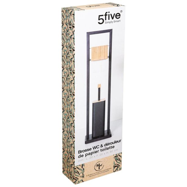 DRŽALA, STOJALA, KLJUKICE GEPARD NATUREO ČRNO STOJALO ZA WC PAPIR&ŠČETKO BAMBUS