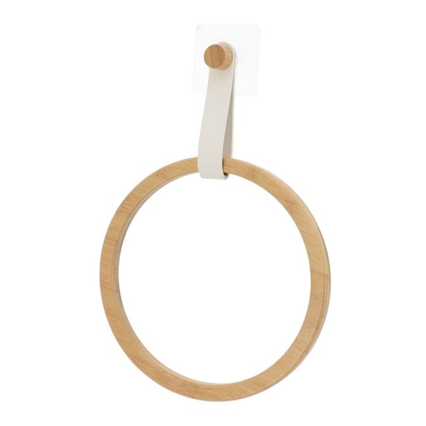 DRŽALA, STOJALA, KLJUKICE TENDANCE BAMBUS OBROČ ZA BRISAČE BEL TRAK IMITACIJA USNJA