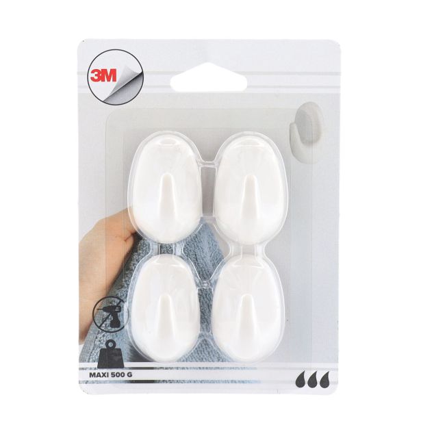 DRŽALA, STOJALA, KLJUKICE TENDANCE BELE KLJUKICE 4KOM PVC OVALNE 3M ZA ZALEPIT