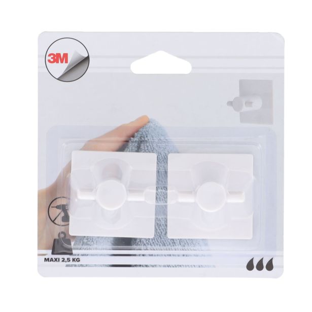 DRŽALA, STOJALA, KLJUKICE TENDANCE BELI ABS KLJUKICI 2KOM KVADRATNI 3M ZA ZALEPIT