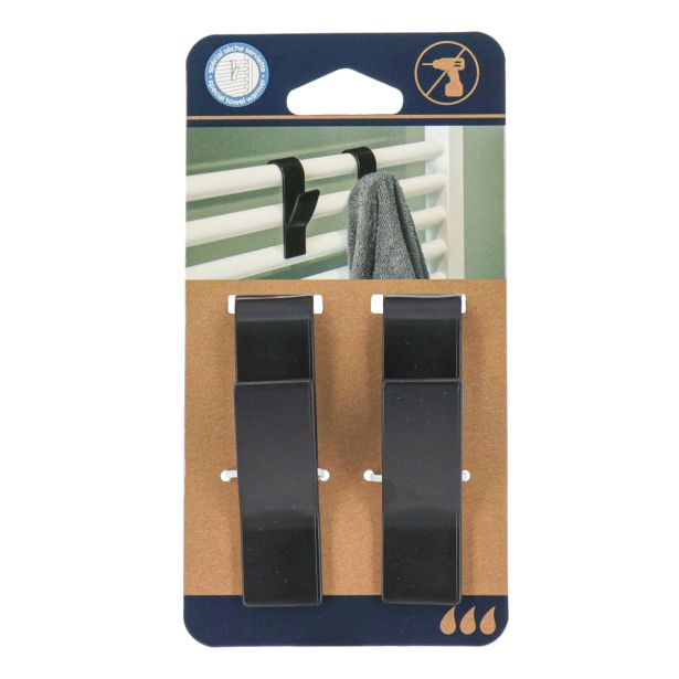 DRŽALA, STOJALA, KLJUKICE TENDANCE SET KLJUKIC ZA RADIATOR 2 KOM ČRNI PLASTIČNI