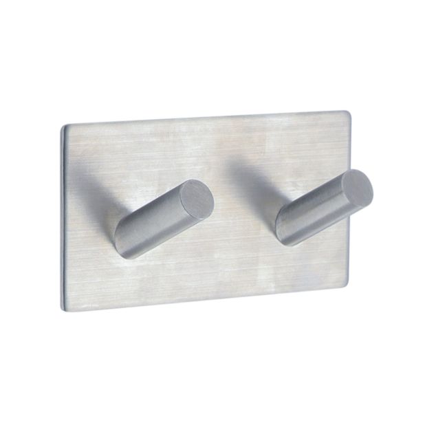 DRŽALA, STOJALA, KLJUKICE TENDANCE SIVA DVOJNA INOX KLJUKICA OGLATE 3M ZA ZALEPIT