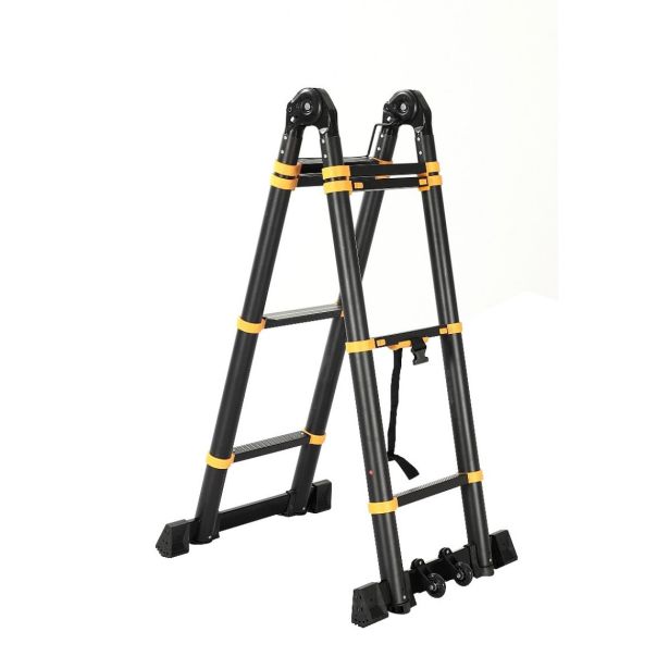 DVODELNA LESTEV 2X4 STOPNIC, TELESKOPSKA 0.9 M/3.4 M, ČRNA