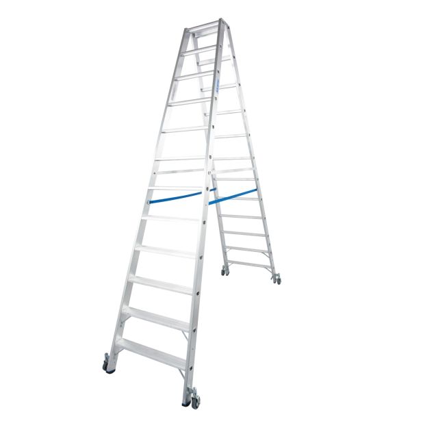 DVODELNA LESTEV KRAUSE STABILO 2X12 STOPNIC S KOLEŠČI 2.8M