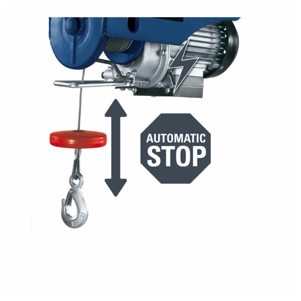 ELEKTRIČNO DVIGALO Z ŽIČNO VRVJO EINHELL 250KG/500KG, 8M/4MIN JEKLENA VRV FI 4.2 MM