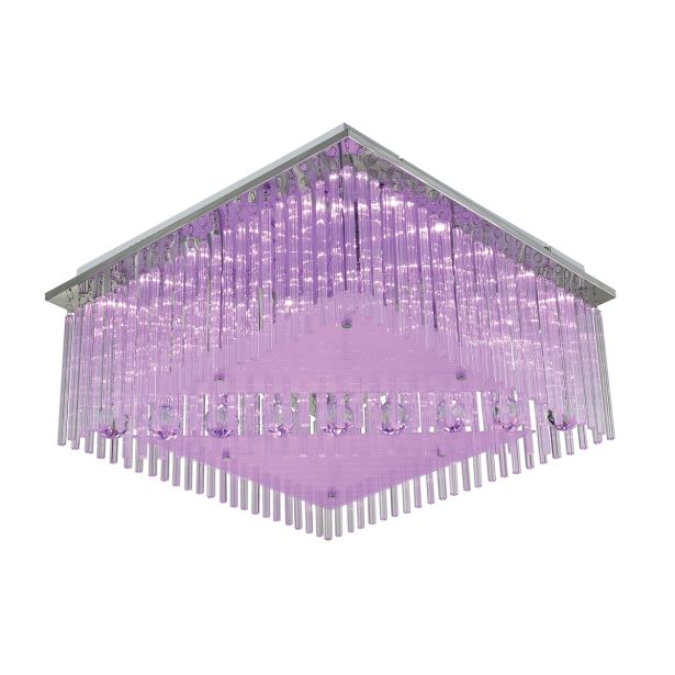 NADGRADNA STROP. SVETILKA ESTO ELEGANCE 50X50 6X42W G9+32X0.1W LED PINK