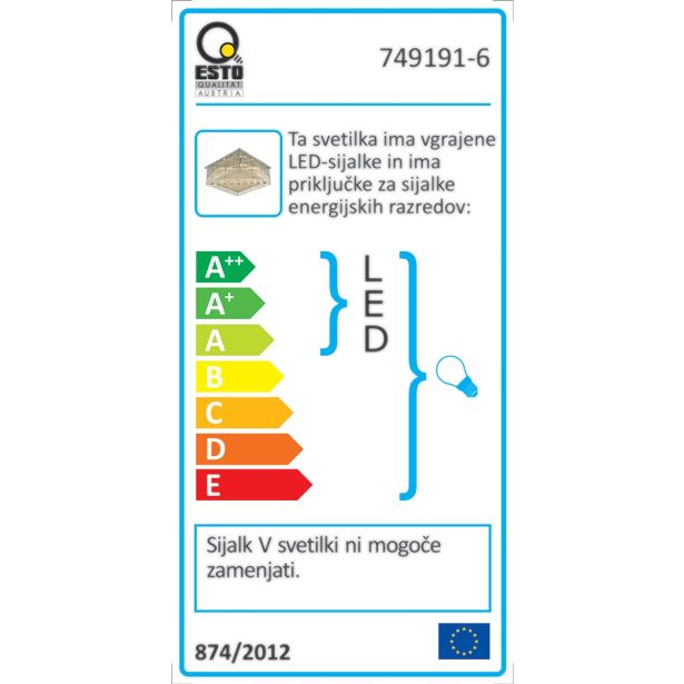 NADGRADNA STROP. SVETILKA ESTO ELEGANCE 50X50 6X42W G9+32X0.1W LED PINK