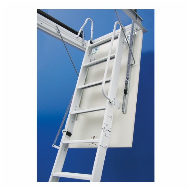 KOVINSKE PODSTREŠNE STOPNICE LOŽ METALPRES ELEGANT 70X120/270 CM BELE S KOVINSKIM OKVIRJEM