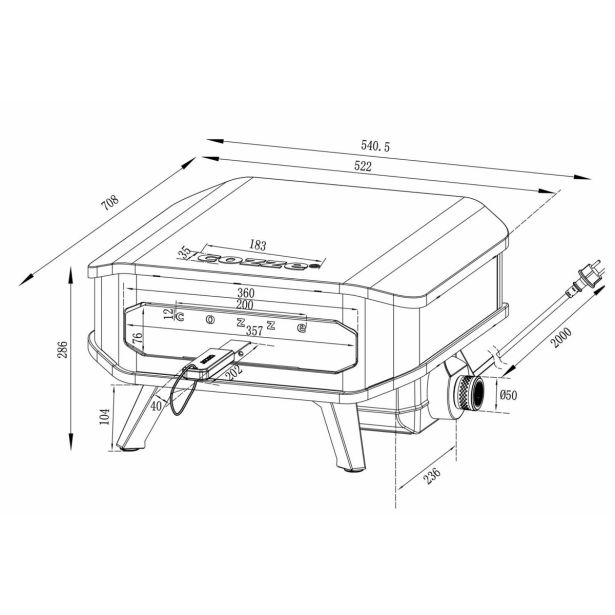 ELEKTRIČNA PEČ ZA PICO COZZE 2,2 KW 34 CM