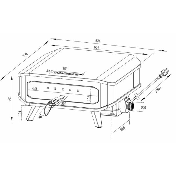 ELEKTRIČNA PEČ ZA PICO COZZE 2,2 KW 43 CM