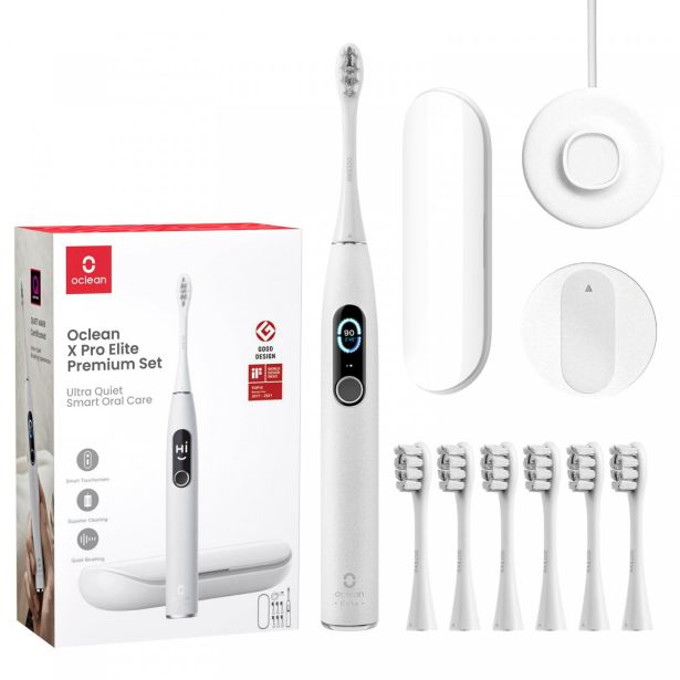 ELEKTRIČNA ZOBNA ŠČETKA OCLEAN BELA + SET