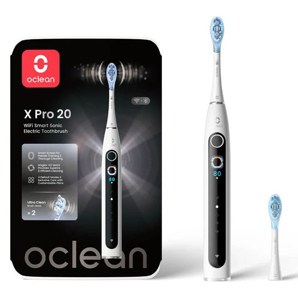 ELEKTRIČNA ZOBNA ŠČETKA OCLEAN X PRO 20 BELA, SONIČNI MOTOR