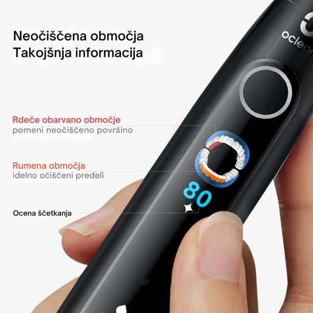 ELEKTRIČNA ZOBNA ŠČETKA OCLEAN X PRO 20 ČRNA, SONIČNI MOTOR