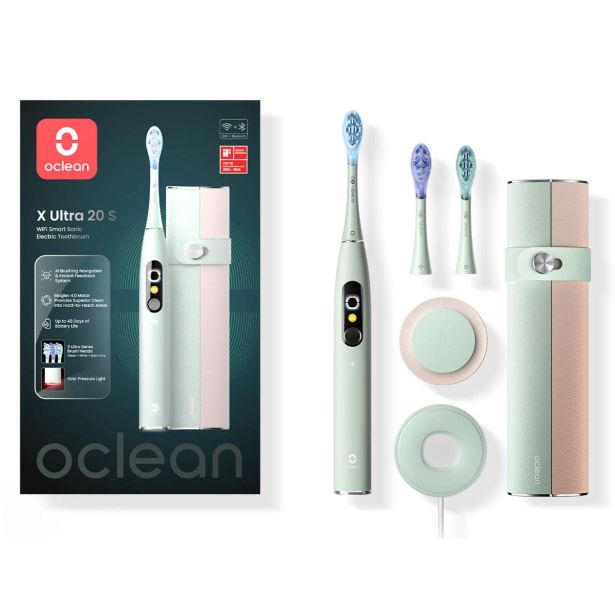 ELEKTRIČNA ZOBNA ŠČETKA OCLEAN X ULTRA 20 SET ZELENA, SONIČNI MOTOR