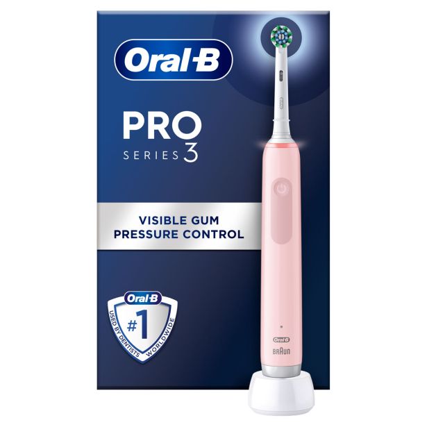 ELEKTRIČNA ZOBNA ŠČETKA ORAL-B PRO3 ROZA CROSS ACTION