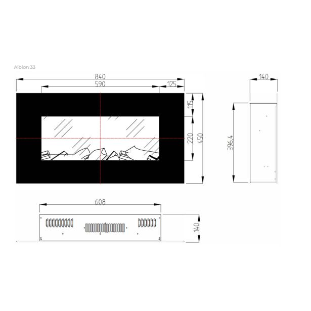 ELEKTRIČNI KAMIN AFLAMO ALBION 33