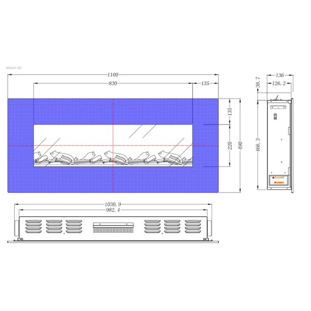 ELEKTRIČNI KAMIN AFLAMO ALBION 42