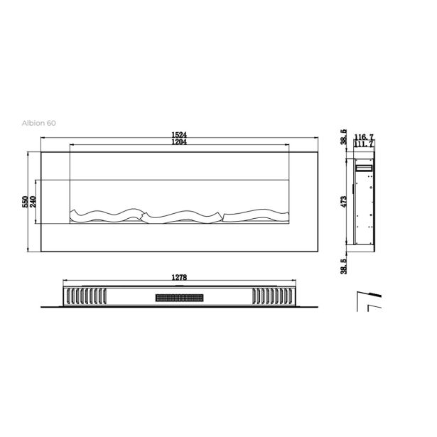 ELEKTRIČNI KAMIN AFLAMO ALBION 60