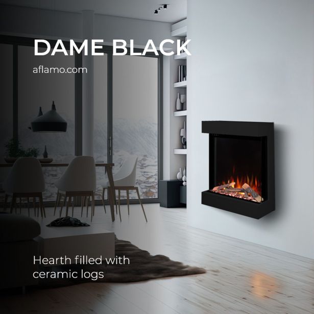 ELEKTRIČNI KAMIN AFLAMO DAME ČRN