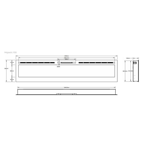 ELEKTRIČNI KAMIN AFLAMO MAJESTIC 100
