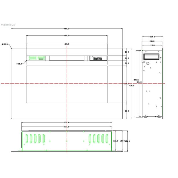 ELEKTRIČNI KAMIN AFLAMO MAJESTIC 26