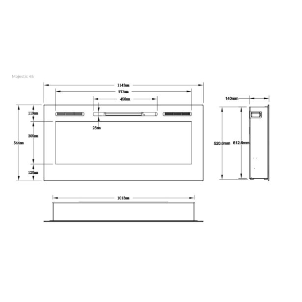 ELEKTRIČNI KAMIN AFLAMO MAJESTIC 45
