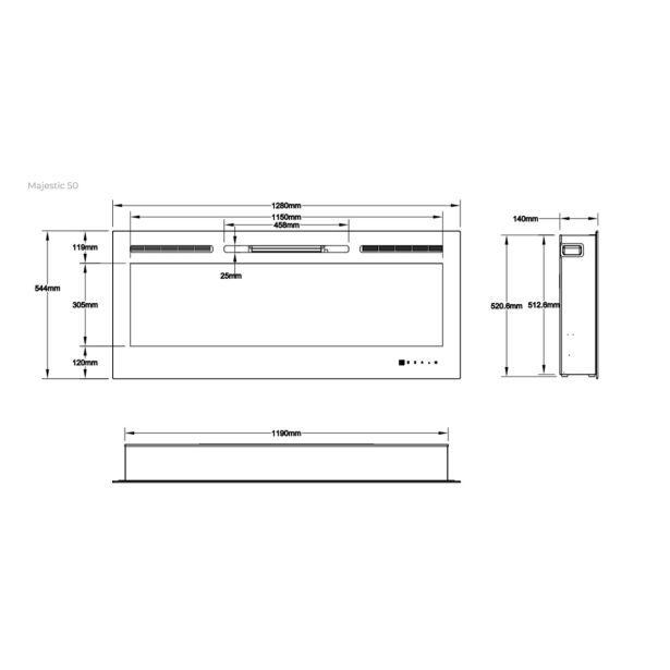 ELEKTRIČNI KAMIN AFLAMO MAJESTIC 50